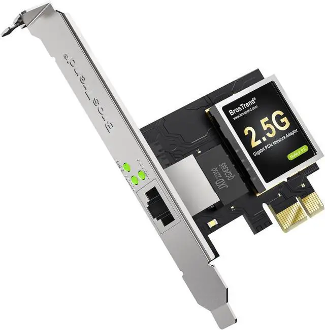 Main image of 2.5GB Linux Compatible NIC PCIe Network Adapter for Ubuntu Fedora Debian Mint Kali Windows etc. PCIe Ethernet Card with Extra Low-Profile Bracket Supports All Linux Architectures