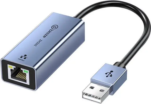 Main image of USB to Ethernet Adapter, USB to RJ45 LAN Converter, 100Mbps Fast Wired Network Adapter for Laptop, PC, macOS, Windows, Linux - Compact Aluminum Shell, Plug & Play