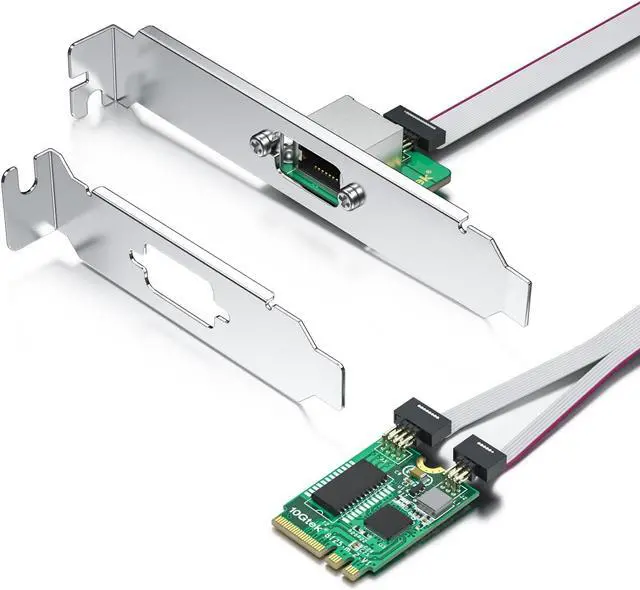 Main image of H!Fiber M.2 A+E Key 2.5G Ethernet Network Card Realtek RTL8125 Controller 10/100/1000/2500 Mbps Single RJ45 Port PCIe X1 with 0.18m(0.59ft) Cable 2.5 Gigabit NIC for Windows/Windows Server/Linux