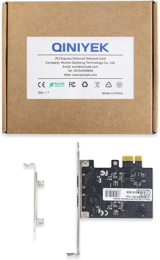 Alt view image 7 of 7 - 2.5Gbase-T PCIE NIC with Realtek RTL8125 Chip Dual RJ45 Port 2500/1000/100 Mbps Network Adapter PCIe X1 Ethernet Card for Windows/Windows Server/Linux