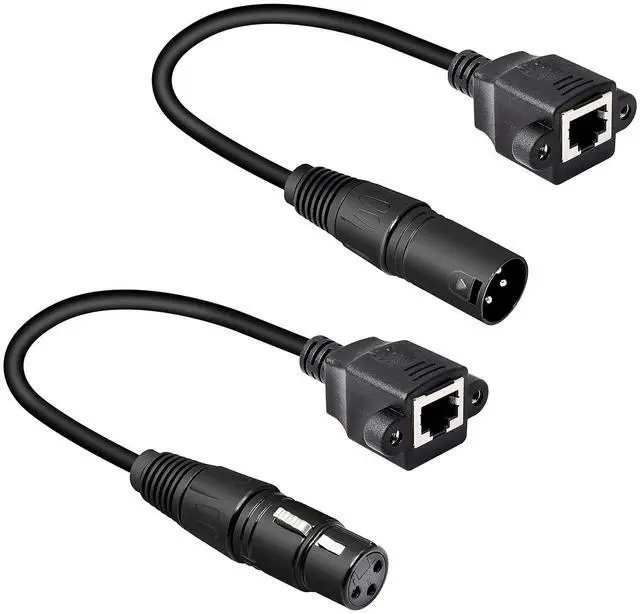 Main image of 1 Pair XLR 3pin to RJ45 Female Adapter Cable XLR Male to RJ45 Network Connector Extension Cable Use Cat5 Ethernet for DMX-CON Controller Series-1.1Ft