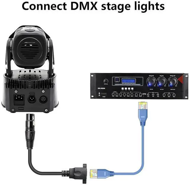 Alt view image 4 of 6 - 1 Pair XLR 3pin to RJ45 Female Adapter Cable XLR Male to RJ45 Network Connector Extension Cable Use Cat5 Ethernet for DMX-CON Controller Series-1.1Ft