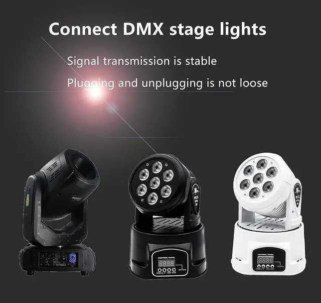 Alt view image 5 of 6 - 1 Pair XLR 3pin to RJ45 Female Adapter Cable XLR Male to RJ45 Network Connector Extension Cable Use Cat5 Ethernet for DMX-CON Controller Series-1.1Ft