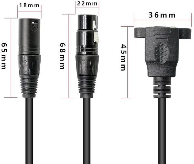 Alt view image 6 of 6 - 1 Pair XLR 3pin to RJ45 Female Adapter Cable XLR Male to RJ45 Network Connector Extension Cable Use Cat5 Ethernet for DMX-CON Controller Series-1.1Ft