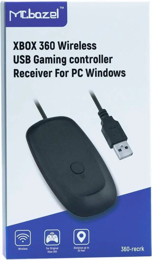 Alt view image 4 of 6 - Wireless USB 2.0 Gaming Receiver Adapter for Microsoft Xbox 360 Desktop PC Laptop Gaming - Black