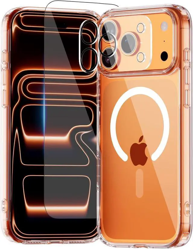 Main image of for iPhone 17 Pro Max Case Compatible with MagSafe Magnetic Slim Cover Anti-Yellowing & Shockproof Full Camera Protection Includes Screen & Lens Protectors Clear Protective Case