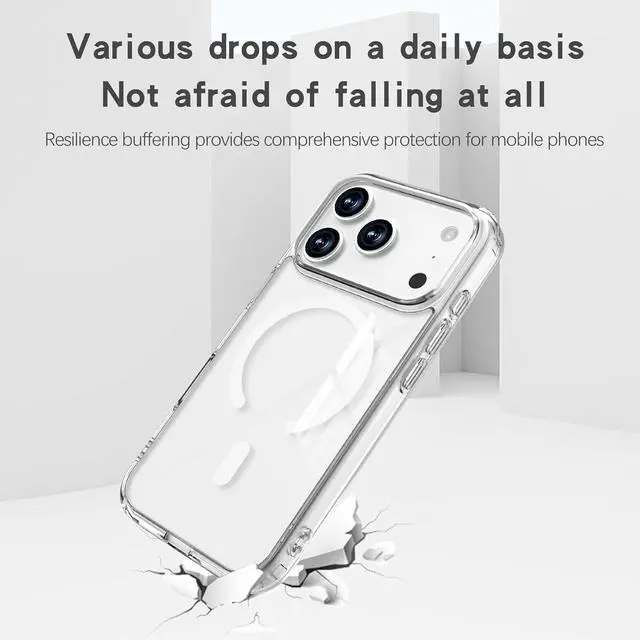 Alt view image 2 of 6 - Magnetic for iPhone 17 Pro Max Case [Compatible with Magsafe] [Anti-Yellowing] Shockproof Military-Grade Protection Slim Phone Case for iPhone 17 Pro Max Clear