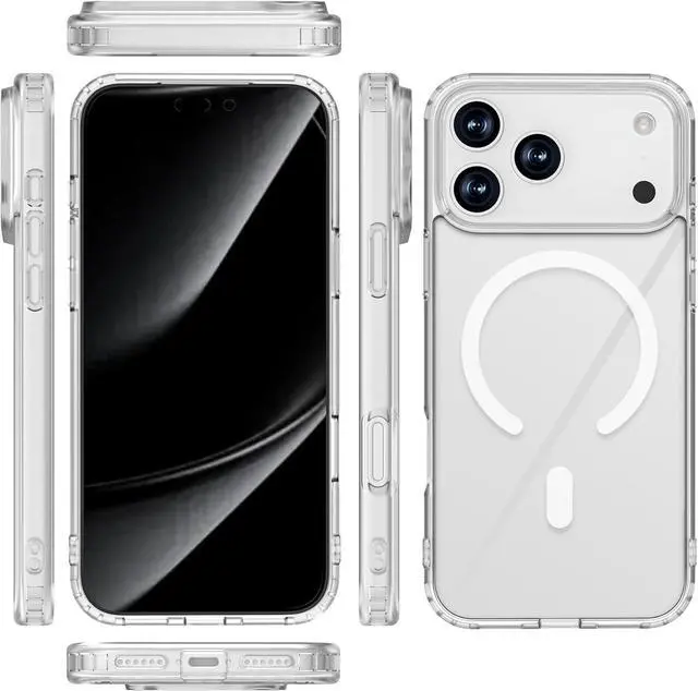 Alt view image 6 of 6 - Magnetic for iPhone 17 Pro Max Case [Compatible with Magsafe] [Anti-Yellowing] Shockproof Military-Grade Protection Slim Phone Case for iPhone 17 Pro Max Clear