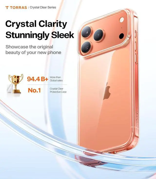 Alt view image 2 of 7 - Crystal Clear for iPhone 17 Pro Max Case [Anti-Yellowing][Military-Grade Protection] Slim Transparent Anti-Scratch Back Soft Bumper Non-Slip Protective Phone Cover Clear 6.9