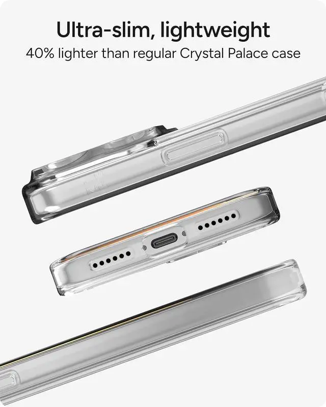 Alt view image 6 of 7 - Crystal Palace Lite Case for iPhone 17 Pro Max - Clear Drop Protection (10ft/3m) Ultra-Slim & Lightweight Sleek & Minimalistic Phone Case with Transparent Design Anti-Yellowing Technology