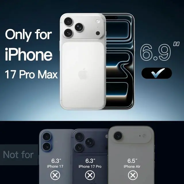 Alt view image 2 of 6 - Magnetic Case for iPhone 17 Pro Max 6.9-Inch Compatible with MagSafe Shockproof Phone Bumper Cover Anti-Scratch Clear Back (Clear)