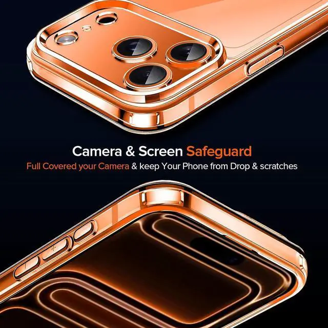 Alt view image 6 of 7 - 3-in-1 Clear Case Designed for iPhone 17 Pro 6.3 2025 with 2 Pack Tempered Glass Screen Protector Military Shockproof Hard Back Slim for iPhone 17 Pro Cover - Clear