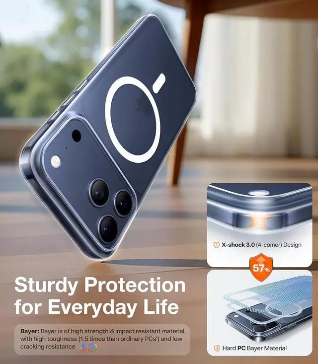 Alt view image 7 of 7 - Magnetic Slim-Fit for iPhone 17 PRO MAX Case Ultra-Thin 17 ProMax Phone Case Compatible with MagSafe Light Anti-Scratch Matte Hard PC Bayer 6.9 inch OriginFit Clear