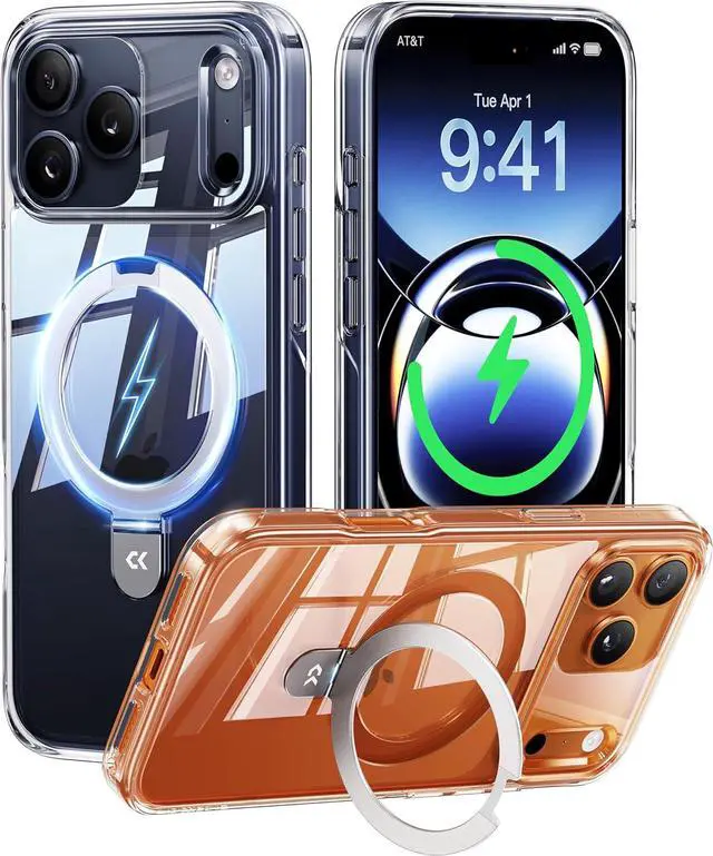 Main image of Ultra Magnetic Stand for iPhone 17 Pro Case Clear [Compatible with MagSafe] [16FT Military-Grade Protection] Transparent Slim Phone Ring 17 Pro Phone Cover 6.3 inch Clear