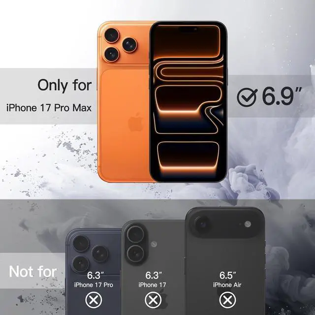 Alt view image 2 of 6 - Magnetic Case for iPhone 17 Pro Max 6.9-Inch Compatible with MagSafe Shockproof Phone Bumper Cover Solid Color Matte TPU Frame Anti-Scratch Clear Back (Orange)