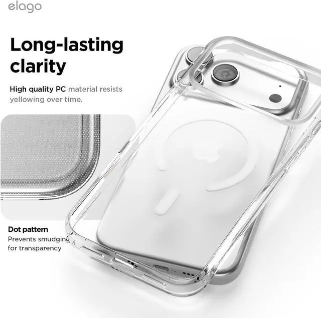 Alt view image 4 of 7 - for iPhone 17 Pro Max Case Magnetic Hybrid Transparent Slim Case Compatible with MagSafe PC + TPU Hybrid Technology Shockproof Protective Cover 6.9 inch