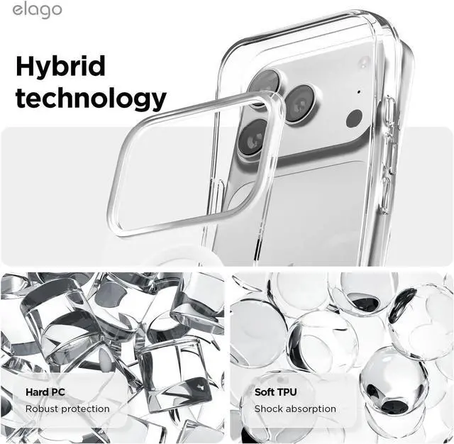 Alt view image 7 of 7 - for iPhone 17 Pro Max Case Magnetic Hybrid Transparent Slim Case Compatible with MagSafe PC + TPU Hybrid Technology Shockproof Protective Cover 6.9 inch