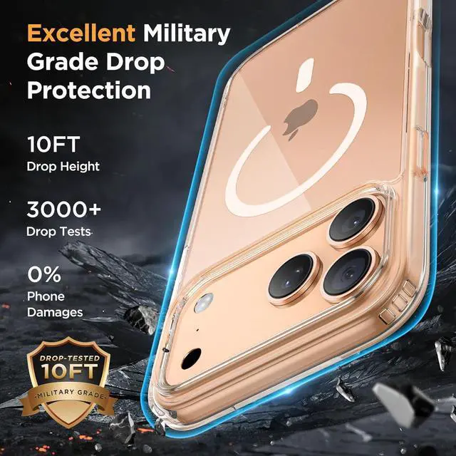 Alt view image 5 of 7 - Magnetic for iPhone 17 Pro Max Case with Screen Protector [Compatible with MagSafe] Slim Thin Phone Case Military-Grade Protected for 17 ProMax Cover Bumper 6.9 Clear