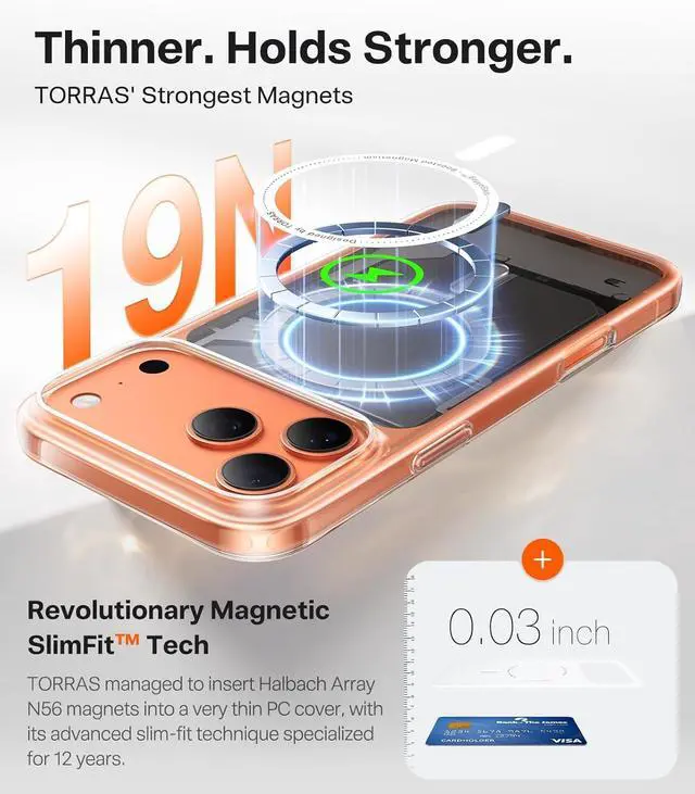 Alt view image 4 of 7 - Magnetic Slim-Fit for iPhone 17 PRO MAX Case Ultra-Thin 17 ProMax Phone Case Compatible with MagSafe Light Anti-Scratch Matte Hard PC Bayer 6.9 inch OriginFit Clear