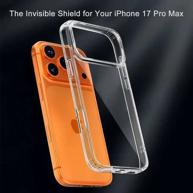 Alt view image 2 of 5 - for iPhone 17 Pro Max Case Clear [Not-Yellowing] with Military-Grade Drop Protection Shockproof Hybrid Protective Cover for  iPhone 17 6.9 inch 5G 2025  TPU + PC Slim Transparent Case