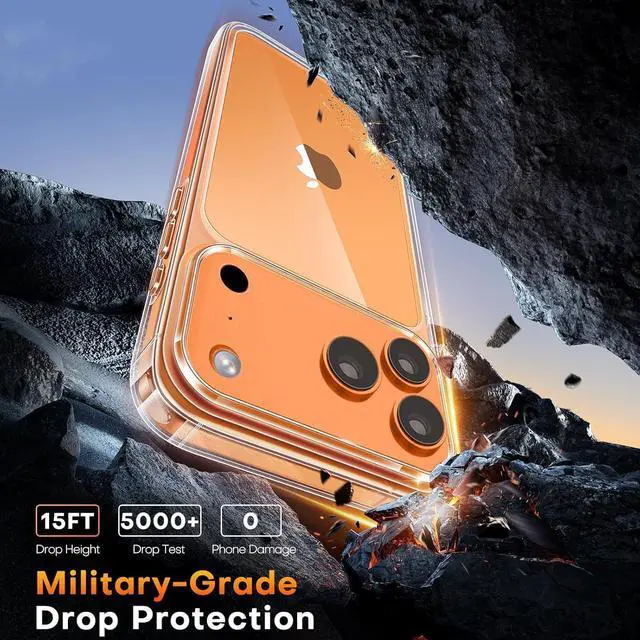 Alt view image 4 of 5 - for iPhone 17 Pro Max Case Clear [Not-Yellowing] with Military-Grade Drop Protection Shockproof Hybrid Protective Cover for  iPhone 17 6.9 inch 5G 2025  TPU + PC Slim Transparent Case