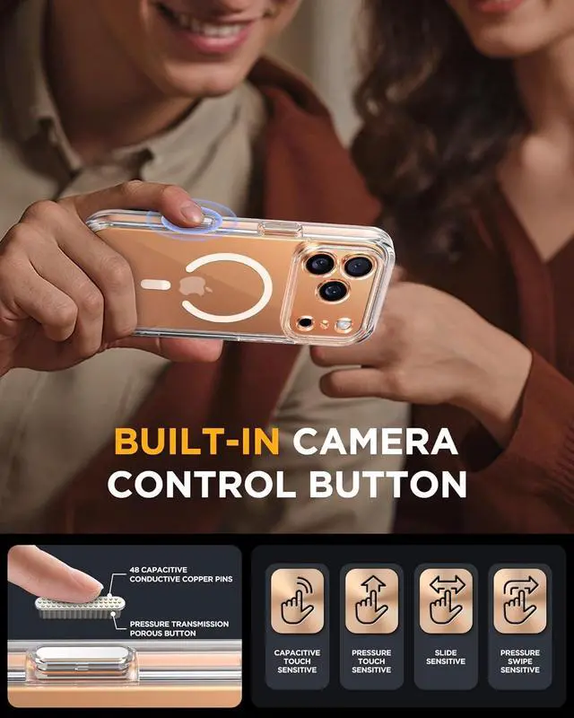 Alt view image 2 of 6 - for iPhone 17 Pro Max Case 6.9 Full-Body Phone Case with Built-in Glass Screen Protector& Full Camera Protector [Magnetic with MagSafe] Drop Proof 17 ProMax Cover Clear