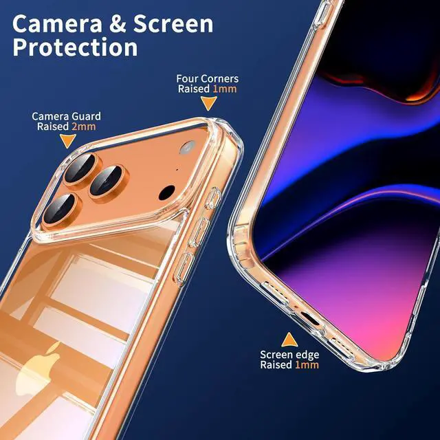Alt view image 4 of 6 - for iPhone 17 Pro Max Case Clear [Anti-Yellowing][Military-Grade Protection] Shockproof Silicone TPU Ultra Slim Phone Case for iPhone 17 Pro Max 5G 2025 Cover Crystal Clear