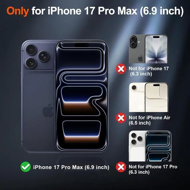 Alt view image 2 of 7 - Magnetic for iPhone 17 Pro Max Case (Compatible with MagSafe)(Military Grade Drop Protection) Translucent Matte Shockproof with Anti-Fingerprint Phone Cover 2025 Black