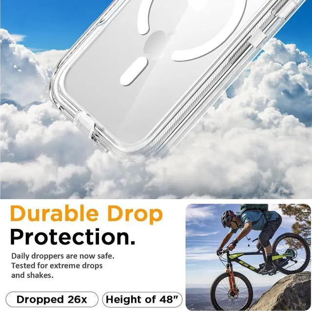 Alt view image 6 of 7 - for iPhone 17 Pro Max Case Clear Compatible with MagSafe 3 in 1 Heavy Duty Drop Protection Full Body Rugged Shockproof/Dust Proof 3-Layer Military Protective Tough Durable Cover 6.9_1