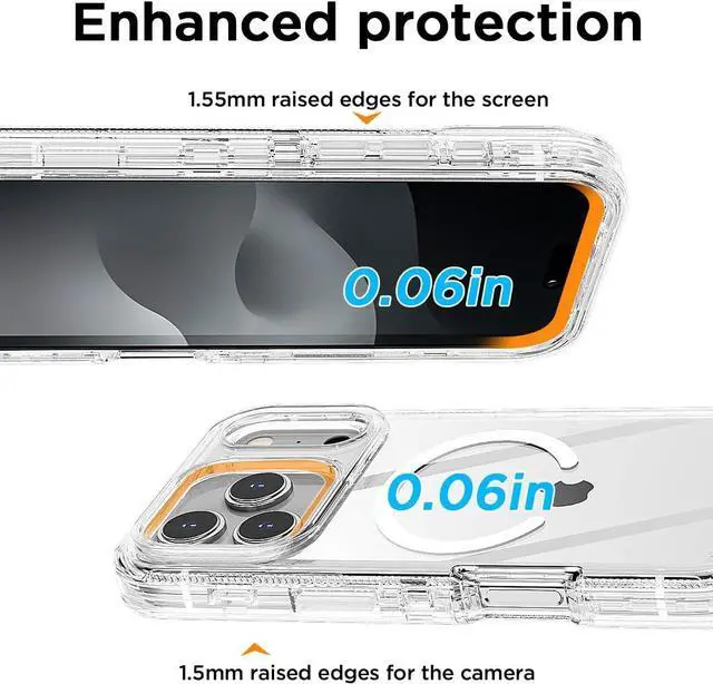 Alt view image 4 of 7 - for iPhone 17 Pro Max Case Clear with Magsafe Heavy Duty Drop Protection Full Body Rugged Shockproof/Dust Proof Triple Layer Transparent Military Protective Tough Durable for 17 ProMax 6.9_1