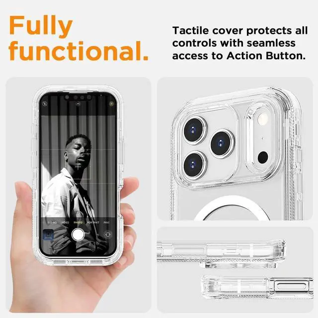 Alt view image 7 of 7 - for iPhone 17 Pro Max Case Clear with Magsafe Heavy Duty Drop Protection Full Body Rugged Shockproof/Dust Proof Triple Layer Transparent Military Protective Tough Durable for 17 ProMax 6.9_1