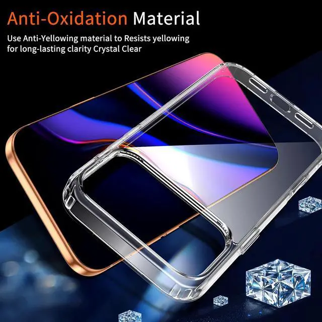 Alt view image 6 of 6 - for iPhone 17 Pro Max Case Clear [Anti-Yellowing][Military-Grade Protection] Shockproof Silicone TPU Ultra Slim Phone Case for iPhone 17 Pro Max 5G 2025 Cover Crystal Clear