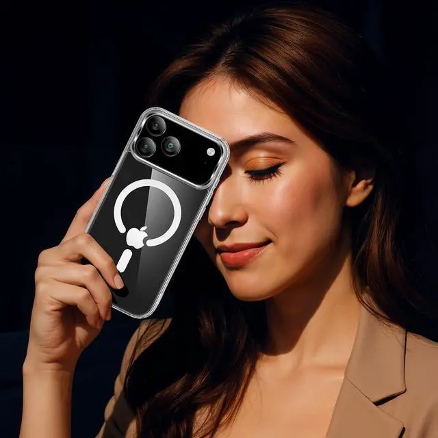 Alt view image 7 of 7 - Magnetic Case for iPhone 17 Pro Max with 2 Privacy Screen Protector [Compatible with MagSafe] Non-Yellowing Shockproof Protective Phone Case for iPhone 17 ProMax Transparent