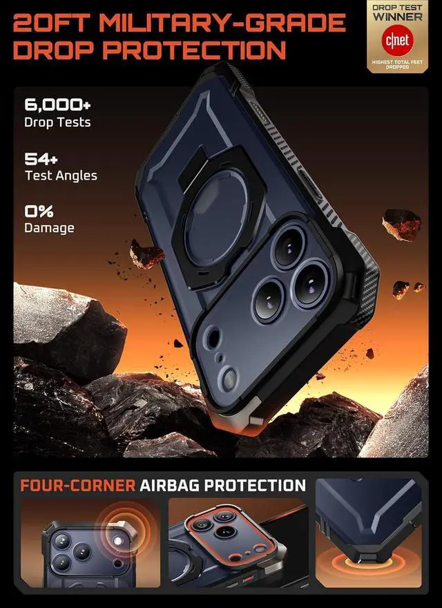 Alt view image 3 of 7 - for iPhone 17 Pro Max Case with Kickstand (Unicorn Beetle Grip) [Camera Control Cover] [Compatible with MagSafe] [Military-Grade Drop Protection] Heavy Duty Magnetic Phone Case Black