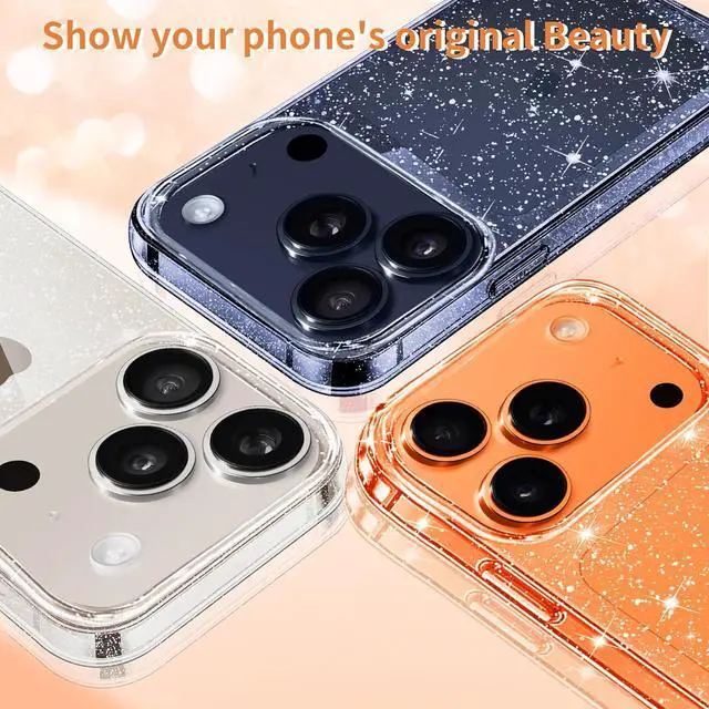 Alt view image 7 of 7 - Compatible with iPhone 17 Pro Max Case Clear Glitter Sparkle Soft TPU Transparent Shockproof Women Girls Slim Bling Sparkly Bumper Cover Phone Cases