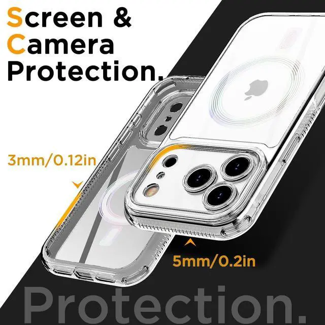 Alt view image 5 of 7 - for iPhone 17 Pro Max Case Clear Built for MagSafe 3 in 1 Heavy Duty Drop Protection Rugged Shockproof/Drop/Dust Proof 3-Layer Protective Durable Magnetic Cover for iPhone 17 Pro Max 6.9_1