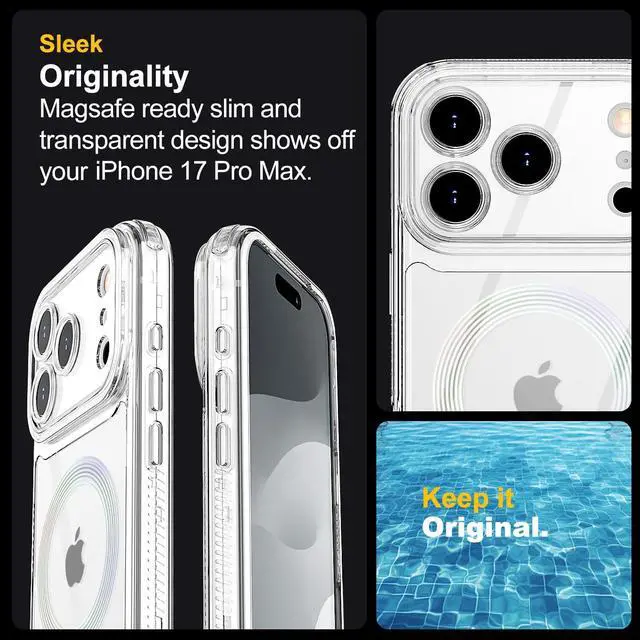 Alt view image 6 of 7 - for iPhone 17 Pro Max Case Clear Built for MagSafe 3 in 1 Heavy Duty Drop Protection Rugged Shockproof/Drop/Dust Proof 3-Layer Protective Durable Magnetic Cover for iPhone 17 Pro Max 6.9_1