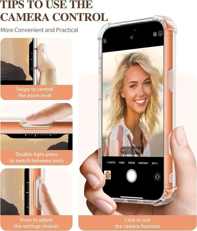 Alt view image 7 of 7 - for iPhone 17 Pro Max Case [Upgraded Full Camera Protection][Not Yellowing][Screen Protector] Shockproof Protective Clear Floral Phone Case for iPhone 17 Pro Max 6.9 (Magic Butterfly)