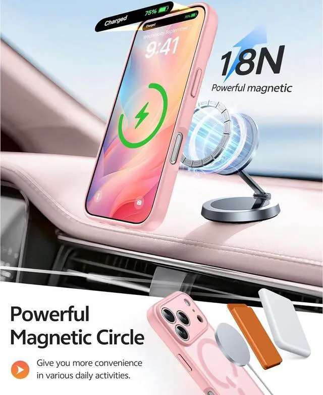 Alt view image 3 of 7 - for iPhone 17 Pro-Max Case: Magnetic Frosted Translucent Matte Military Grade Shockproof Slim Cover | Full Covered Camera Protection | Slim Drop Proof Durable Protective Cases