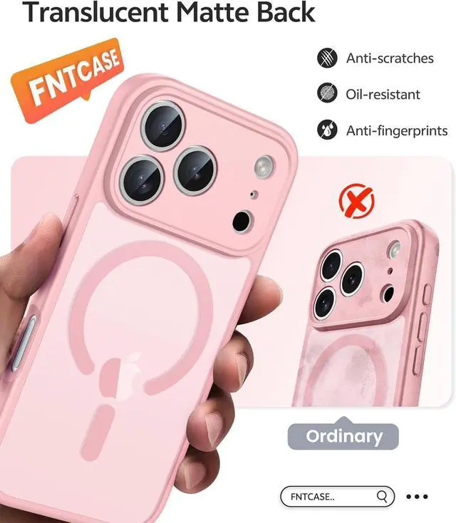 Alt view image 6 of 7 - for iPhone 17 Pro-Max Case: Magnetic Frosted Translucent Matte Military Grade Shockproof Slim Cover | Full Covered Camera Protection | Slim Drop Proof Durable Protective Cases