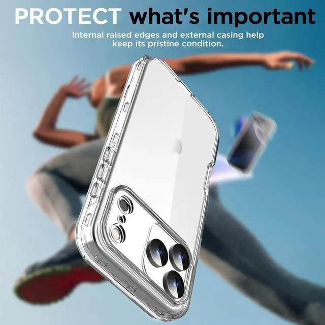 Alt view image 6 of 7 - for iPhone 17 Pro Max Clear Case(6.9) Heavy Duty Drop Protection Full Body Rugged Shockproof/Dust Proof 3-Layer Military Protective Tough Durable Phone Cover for iPhone 17 Pro Max 2025