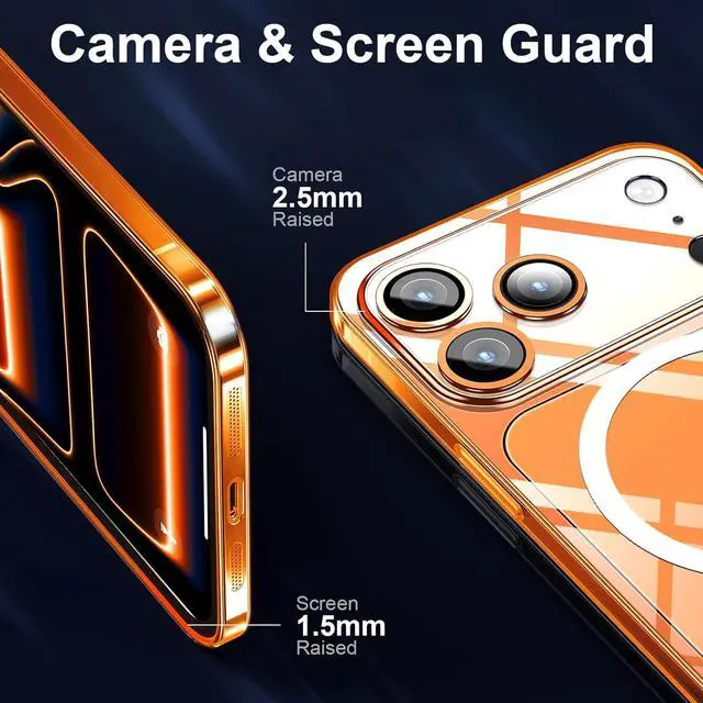 Alt view image 5 of 6 - Magnetic Slim Designed for iPhone 17 Pro Max Case[Compatible with MagSafe] Thin Finish Skin Hard Back Case [Non Yellowing] Ultra Protective Fit Cover with Camera Protection 6.9 Inch (Clear)