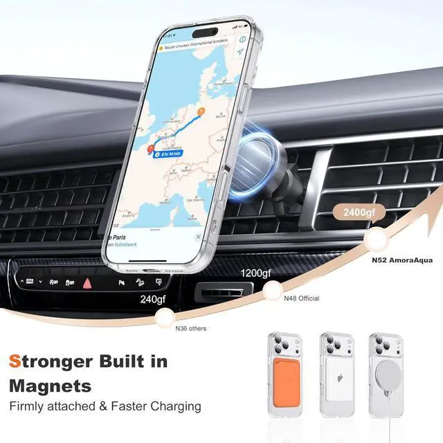 Alt view image 4 of 7 - Compatible with iPhone 17 Pro Case with 360° Spin Magnetic Ring Stand [Compatible with Mag-Safe] Full Camera Lens Protector Plating Clear Phone Case for iPhone 17 Pro 6.3 Clear