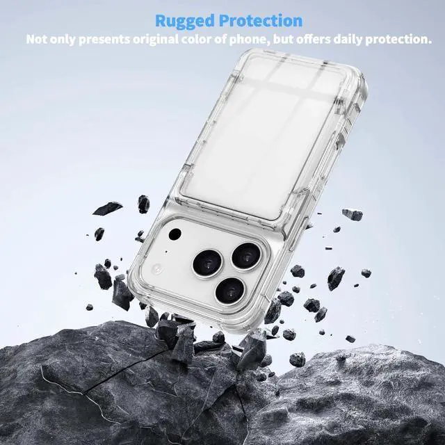 Alt view image 4 of 7 - for iPhone 17 Pro Max 6.9 Case Wallet with Kickstand 4 Cards Holder Clear Case for Women Men Yellowing Resistant Transparent TPU Back Cover Flip Wallet ID Slot Cover with Stand for 17 ProMax