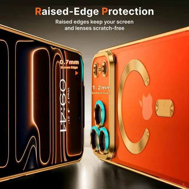 Alt view image 5 of 7 - Clear for iPhone 17 Pro Max Case 2025 Phone Case iPhone 17 Pro Max with MagSafe Magnetic Plated Slim Lightweight Soft TPU Electroplated Shockproof Bumper Protective Cover Desert Titanium