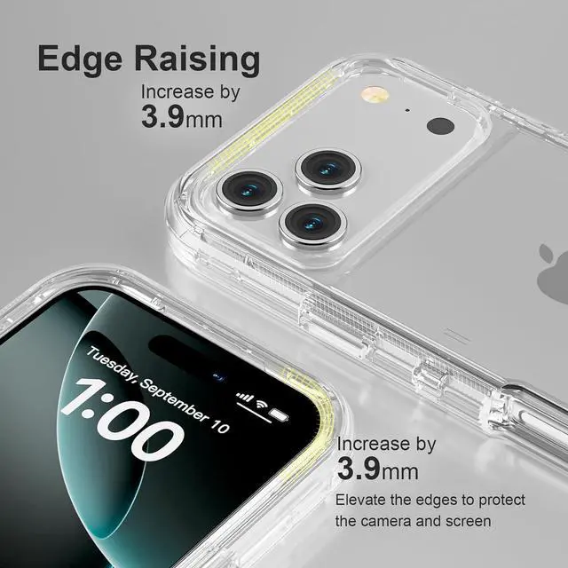 Alt view image 5 of 7 - for iPhone 17 Pro Max Case Heavy Duty Shockproof Protection Phone Cases Anti-Drop Dual Layer Transparent Protective Cover Compatible with iPhone 17 Pro Max 6.9 inch Crystal Clear