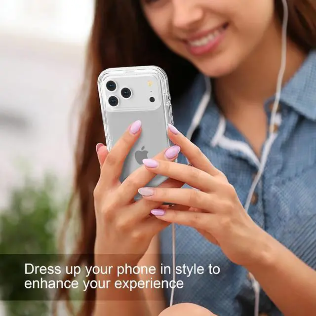 Alt view image 7 of 7 - for iPhone 17 Pro Max Case Heavy Duty Shockproof Protection Phone Cases Anti-Drop Dual Layer Transparent Protective Cover Compatible with iPhone 17 Pro Max 6.9 inch Crystal Clear