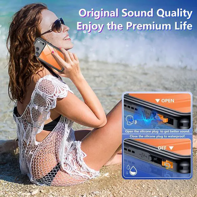 Alt view image 6 of 7 - Compatible with iPhone 17 Pro Max Case Waterproof Built-in Screen & Camera Protector IP68 Underwater Full Body 17FT Military Dropproof Shockproof Phone Case 6.9-Black/Clear