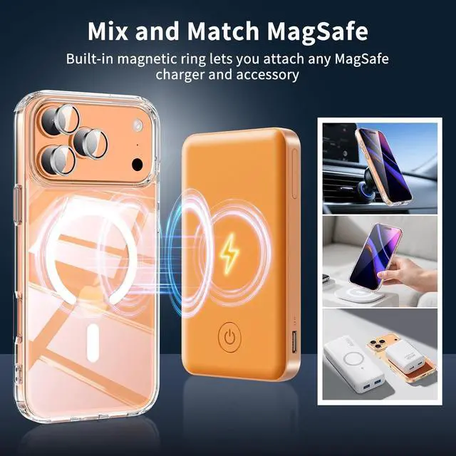 Alt view image 2 of 5 - 3-in-1 for iPhone 17 Pro Max Case with Privacy Screen Protectors & Individual Camera Lens Protector [Compatible with MagSafe] Magnetic Phone Cover for iPhone 17 ProMax Crystal Clear
