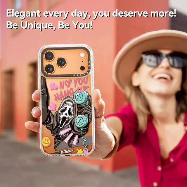 Alt view image 7 of 7 - for iPhone 17 Pro Max Case Cute - Durable Shockproof 6.6 ft Drop Impact Phone Case - Funny Skeleton Design (6.9) Clear